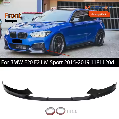 Front Bumper Lip Spoiler For BMW F20 F21 118i 120d 120i M135i M140i M Sport 2015-2019 4Pcs Car Diffu