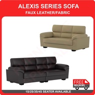 Furniture Specialist ALEXIS SERIES FABRIC/FAUX LEATHER SOFA(1/2/3/4 SEATER/COLOUR AVAILABLE)