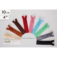 Japanese Zipper YKK No. 5 Bone Snake Ready-Made Plastic With Flat Head Length 10 Cm. (4 Inches)