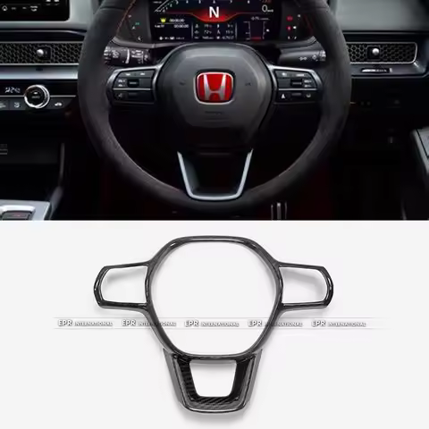 Dry Carbon For Honda Civic Type-R FL5 Steering Wheel surround (Stick on type)