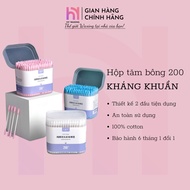 [COVERED NAME] Box of 200 Cotton Swabs, Eye Makeup Remover for Adults and Babies HY WAXING 10975