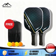 [SG INSTOCK] Pickleball Paddles Set 2 Rackets 4 Balls Non-Slip Grip Carbon Fiber  Lightweight Wide S
