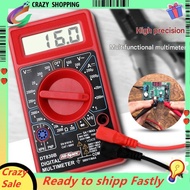 DT830B Mini Digital Multimeter Probe DC AC Red Mini Multimeter Voltage Amperage Tester Red