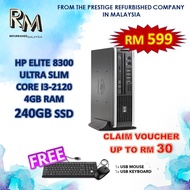 HP ELITE 8300 ULTRA SLIM (Refurbished Desktop/Used PC) Intel®Core™ i3-2120 CPU@3.30GHz 4GB RAM 240GB