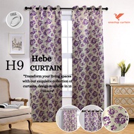 H9 Curtain Corak Bunga Ring &amp; Hook Sesuai Untuk Langsir Tingkap, Langsir Pintu, Langsir Sliding Door langsir murah Bilik