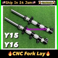 FORK LAY CNC Y15 Y15ZR Y16ZR Y16 FRONT FORK CNC ALLOY SET YAMAHA V1 V1 YSUKU Y ABSORBER 430mm DEPAN 