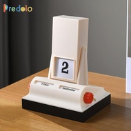 predolo Flip Calendar Desktop Calendar Art Retro Design Portable Decor Desk Calendar Ornament for Ca