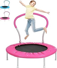 Roinoim 36" Mini Trampoline for Kids with Handle Bar,Portable Round Jumping Cardio Trampoline,Fitness Trampoline Indoor Outdoor Toddler Trampoline