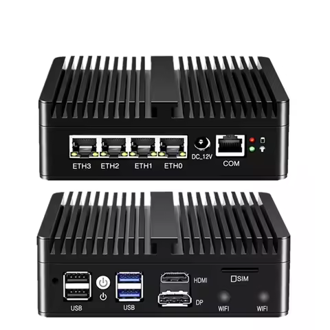 12th Gen N100 PfSense Firewall N5105 Router 4x I225 I226 2.5G LAN 2x DDR4 NVMe Industrial Fanless Mi