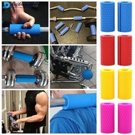 DGF  2PCS Dumbbell and Barbell Grip Sleeve Thickened Anti-Slip Silicone Handle Cover Fitness Equipme