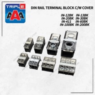IN DIN RAIL TERMINAL BLOCK C/W COVER IN12BK/13BK/20BK/30BK/411/60BK/100BK/200BK