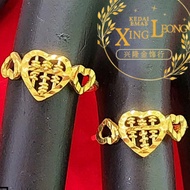 Xingleong 916 Gold Heart Shaper Abacus Ring/ 916 Gold Abacus Ring/ 916 Gold Heart Shaper