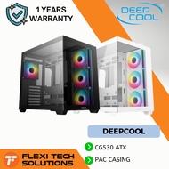 Flexi Tech Deepcool CG530 ATX Case w/4 ARGB Fans - Black & White