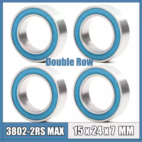 4Pcs 3802-2RS MAX Bearing 15*24*7 mm Double Row Full Balls Bicycle Suspension Pivot Repair Parts 380