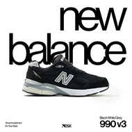 New Balance 990 V3 Black White Grey 100% Original Sneakers Casual Pria Wanita Sepatu Original Sepatu