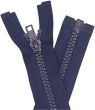 YaHoGa Pack of 2 78 cm Zip Plastic 5 mm Separable Zip for Jackets Dark Blue