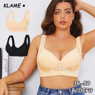 KLAME A-G cup 36-50 Large Size Women's Front Button Vest Bra Gathered Breathable Comfortable Full Cu