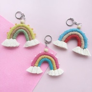 Rainbow Macrame Keychain