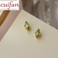 silver earrings 925 original Marquise green olive crystal zircon earrings hikaw for women for girls 