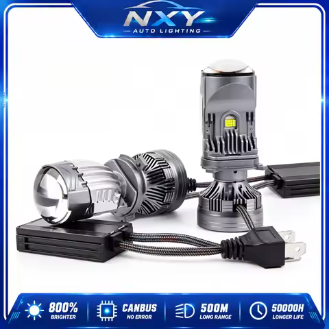 NXY M01U 150W H4 Bi LED Projector Headlight Bulb Laser 6000K White Hi Lo Beam Super Bright Car Retro