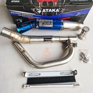 ATAKA HighMount Exhaust Pipe Type Pipe Full System Set For RAIDER 150 CARB/FI Open Canister Pipe 51M