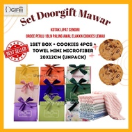 100 SET DOORGIFT VVIP  MURAH COOKIES & TOWEL SERENDAH RM1.60 SKYSYA DOORGIFT KAHWIN GOODIES EVENT SU