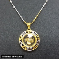 Inspire Jewelry ,ชุดเซ็ท จี้กังหันลายจีน แชกงหมิว พร้อมสร้อยคอทอง นำโชค เสริมดวง อายุยืน ปราศจากภัยทั้งปวง เงินทองไหลมาเทมา