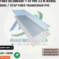 FIBER GELOMBANG + UV PRO 3.0 M WARNA SUSU / ATAP FIBER TRANSPARAN PVC