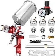 Professional HVLP Spray Gun Kit: HVLP Gravity Feed Air Spray Gun with 1.4mm 1.7mm 2.0mm Nozzles, Spray Paint Gun with 1000cc Aluminum Cup &amp; Gauge for Auto Paint, Primer, Clear/Top Coat &amp; Touch-Up