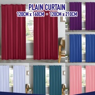 Langsir Tingkap Murah Curtain Semi Blackout Kain Langsir Pintu Door Curtains blinds plain colour 纯色窗帘