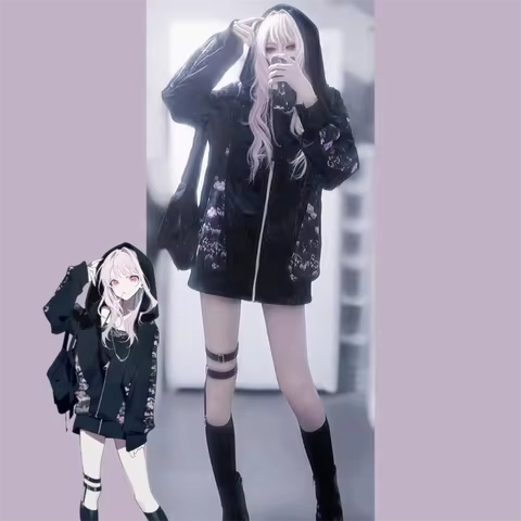 Game PJSK Akiyama Mizuki Cosplay Adult Unisex Top Hoodies Zipper Coat Casual Uniform Jacket Hallowee