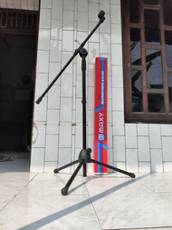 stand mic panjang berdiri maxy hitam plus holder mic besi tebal