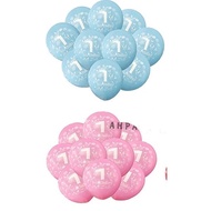 10pcs. Happy 1st Birthday Balloons size 12"