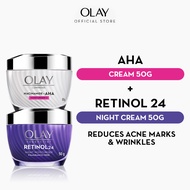 Olay Luminous Niacinamide + AHA Day Moisturizer Brightening & Retinol Night Cream Anti Aging Skincar