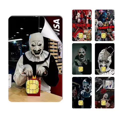T-TerrifierS Art the Clown Sticker Cartoon Credit Card Visa Debit Bank Charge Card Bus Metro Waterpr