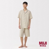 MUJI Men Side Seamless Seersucker S/Slv Pajamas (Asean)
