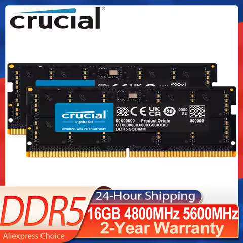 Crucial RAM DDR5 5600MHz 16GB 4800MHz 5600MHz 32GB Kit (2x16GB) Laptop Memory Original 16G SODIMM Fo
