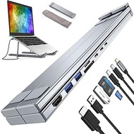 Civilized 8-in-1 USB-C Laptop Stand 8 in 1 Laptop Stand with Docking Station with 4K HDMI 2 USB-A 3.
