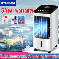 [5 Year Warranty] HYUNDAL Air Cooler Aircond Refrigeration Plus Water Cooling Fan Household Air Conditioner Fan Commercial Super Wind Timing Fan Living Room Dormitory Smart Air Conditioning Fan