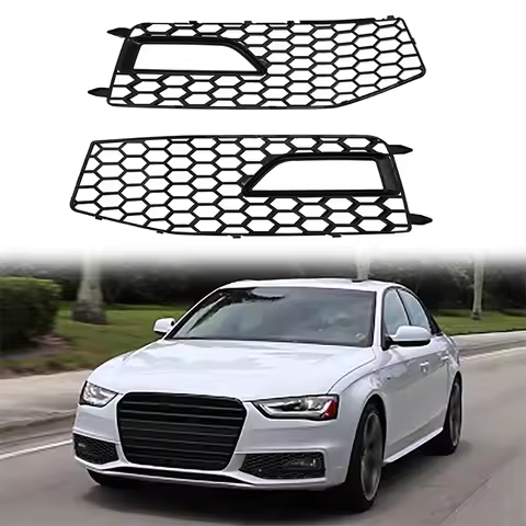 1 Pair Fog Light Grilles 8K0 807681 L 8K0 807682 M For Audi A4 S-line S4 2013 2014 2015 Black Bumper