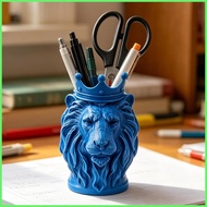 Pen Holder for Desk Lion Shape Pencil Organizer Makeup Brushes Cup for Students Writers Authors Teac