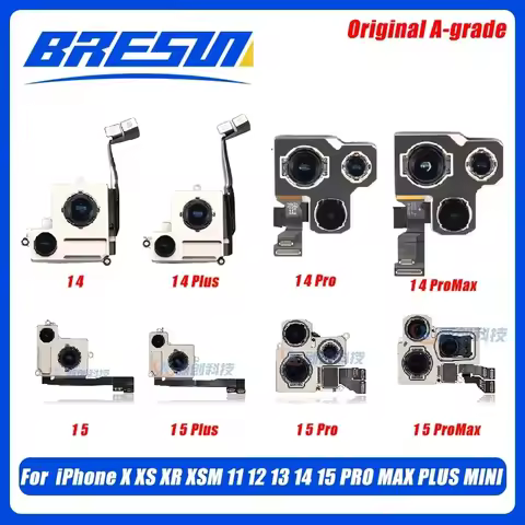 Rear Camera For iPhone 14 15 Promax plus Back Camera Rear Main Lens Flex Cable Camera For iphone 12 