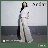 [ANDAR] Airst Wide Pants - Lightweight Rustle Fabric - Travel & Office Essential