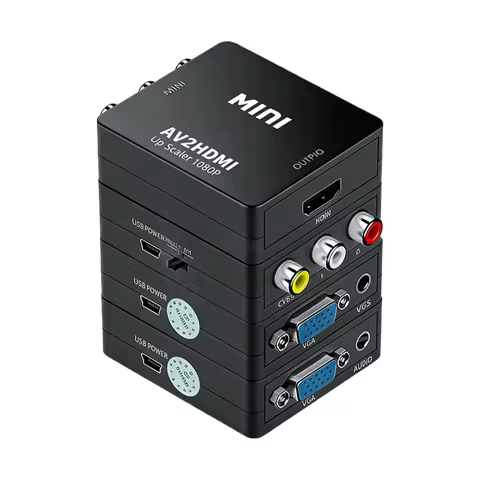 1080P HDMI to RCA Converter AV/CVSB Video Box AV to HDMI Adapter AV/VGA Support NTSC PAL Output HDMI