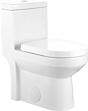 GALBA Small Toilet 24.5" Long X 13.5" Wide X 28.5" High Inch 1-Piece 24" 25" Short Compact Bathroom Tiny Mini Commode Water Closet Dual Flush Shortest Projection Elongated Concealed Trapway
