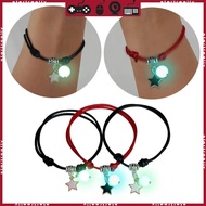 STA 3 Pcs set Luminous Beads Bracelet Hand-woven Love Star Moon Cat Sisters Bracelet