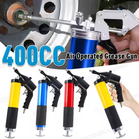 400CC Air Operated Grease Gun 6000PSI Heavy Duty Air Compressor Grease Gun Flexible Hose Pneumatic C