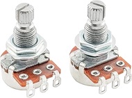 Alpha A25K Mini Metric Coarse 18-Spline Split Shaft Pots Audio Taper Potentiometers for Electric Guitar Bass (Set of 2)