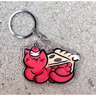 Cherry Pie Cat Keychain | Cute Acrylic Keychain | Kawaii food keychain| Cherry pie keychain | Cute c