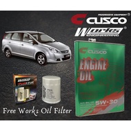 Proton Exora 2009-2014 CUSCO JAPAN FULLY SYNTHETIC ENGINE OIL 5W30 SN/CF ACEA FREE WORKS ENGINEERING OIL FILTER